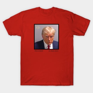 Real Donald Trump Mug Shot August 23 Full Size Red T-Shirt